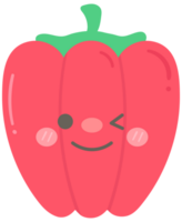 niño mano dibujado linda sano comida vegetal rojo campana pimienta png