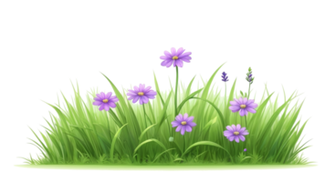 gras en bloem. zomer gras clip art png