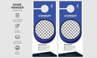 Door hanger design template for your company or business vector