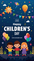 een kleurrijk poster voor een kinderen dag sjabloon viering psd