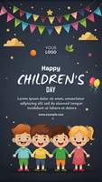 A poster for a children's day celebration psd