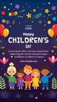 A colorful poster for a children's day celebration psd