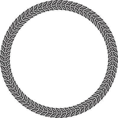 monochrome black round Yakut ornament. Endless circle, border, frame of the northern peoples of the Far East.