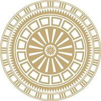 golden round Egyptian ornament. Endless Circle, Ring of Ancient Egypt. Geometric African frame. vector