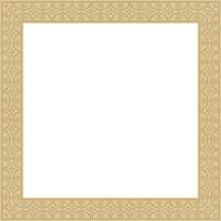 square gold border, frame, Pompeii. Rectangle Neopolitan ornament. Art of Ancient Rome. Template for stained glass vector