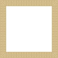 square gold border, frame, Pompeii. Rectangle Neopolitan ornament. Art of Ancient Rome. Template for stained glass vector