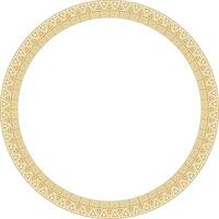 round golden border ornament. Native American tribes framework, circle. vector