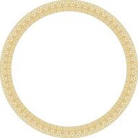 round golden border ornament. Native American tribes framework, circle. vector