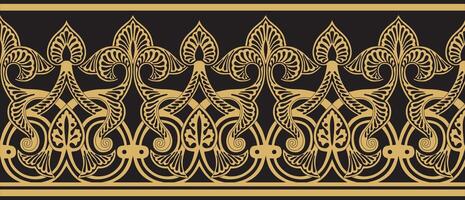 golden seamless arabic national ornament. Ethnic endless pattern, oriental and african peoples of asia, persia, iran, iraq, syria vector