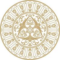 golden round Turkish ornament. Ottoman circle, ring, frame. vector