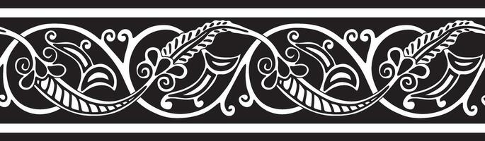 monochrome seamless oriental national ornament. Endless ethnic floral border, arab peoples frame. Persian painting vector