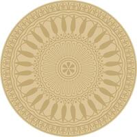 golden classic Greek round ornament. Circle of Ancient Greece and the Roman Empire. Byzantine painting of walls, floors and ceilings. Decoration of European palaces. vector