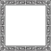 black monochrome square national Indian patterns. National ethnic ornaments, borders, frames. colored decorations of the peoples of South America, Maya, Inca, Aztecs vector