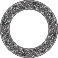 monochrome round oriental ornament. Arabic patterned circle of Iran, Iraq, Turkey, Syria. Persian frame, border. For sandblasting, laser and plotter cutting. vector