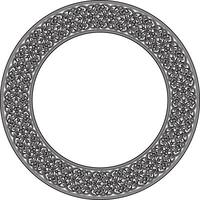 monochrome round oriental ornament. Arabic patterned circle of Iran, Iraq, Turkey, Syria. Persian frame, border. For sandblasting, laser and plotter cutting. vector