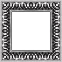 monochrome black square classic greek meander ornament. Pattern of ancient Greece. Border, frame of the Roman Empire. vector