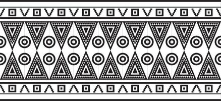 monochrome seamless ornament of Native Americans, Aztecs. Endless border of the tribes of South and Central America. vector