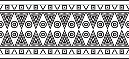 monochrome seamless ornament of Native Americans, Aztecs. Endless border of the tribes of South and Central America. vector