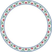 colored round Turkish ornament. Endless Ottoman national border, frame, ring vector