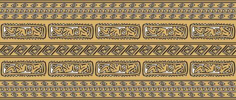 seamless golden border ornament. Native American tribes framework. vector