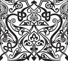 monocrome seamless oriental national ornament, background. Endless ethnic floral pattern of Arab peoples. Persian painting. For sandblasting, laser and plotter cutting. vector