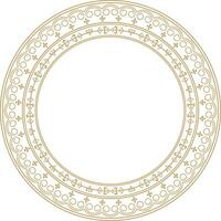 gold round Yakut ornament. Endless circle, border, frame of the northern peoples of the Far East. vector