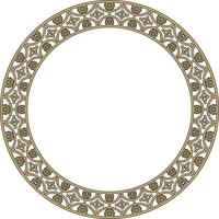 round gold with black border, frame, Pompeii ring. Circle Neopolitan ornament. Art of Ancient Rome. vector