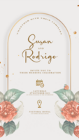 Digital Wedding Invitation Template with Roses psd