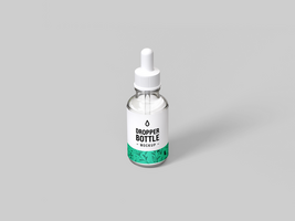 Cosmetic serum glass ampoule bottle icon 3d render illustration - Mockup for branding psd