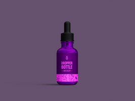 lila serum glas ampull dropper flaska attrapp - grundläggande olja eller hud vård förpackning falsk upp psd