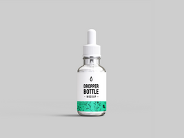 Cosmetic serum glass ampoule bottle icon 3d render illustration - Mockup for branding psd