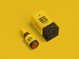 ambra bicchiere essenziale olio bottiglia il branding modello - pelle cura confezione design modello per il branding psd