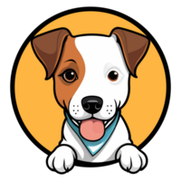 fofa cachorro logotipo obra de arte. cachorro ilustração gráfico Projeto. png