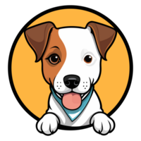 Cute dog logo artwork. Dog illustration graphic design. png