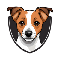 mignonne chien logo ouvrages d'art. chien illustration graphique conception. png