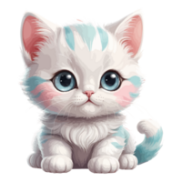 Cute kitten illustration. Cute little cartoon character. Domestic Pets. Illustration of a cat. png