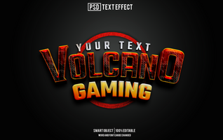 Vulkan Spielen Text Wirkung, Schriftart editierbar, Typografie, 3d Text psd