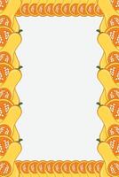 Vegetable pumpkin border or slice of pumpkin frame banner with copy space vector