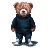 Fashionable Teddy Bear Ready for Game Day Illustration png