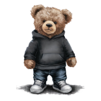 modieus teddy beer klaar voor spel dag illustratie png