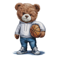 juguetón osito de peluche oso participación baloncesto bosquejo png