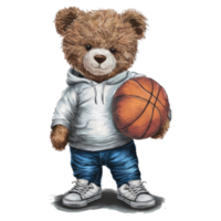 teddy Björn med basketboll png