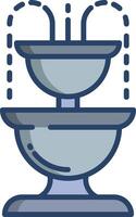 Fountain linear color illustration vector