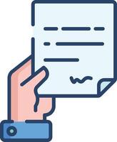 Corporate Contract linear color illustration vector