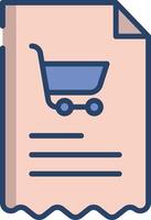 Shopping List linear color illustration vector