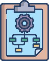 Plan flow linear color illustration vector