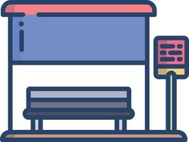 Bus Stop linear color illustration vector