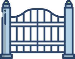 Gate linear color illustration vector