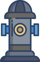 Hydrant linear color illustration vector