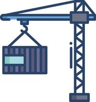 Cargo Container linear color illustration vector